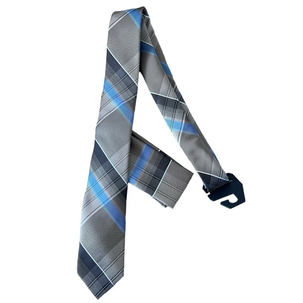 NWT Brand Q Italian Neck Tie and Handkerchief Set 100% Microfiber